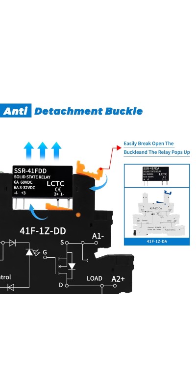 DD 3.3V 3V 5V 12V 24V 1.5A,Signal Relay for PLC,No Contact DC to DCInput:3-32VDCOutput:5-60VDCDin Rail