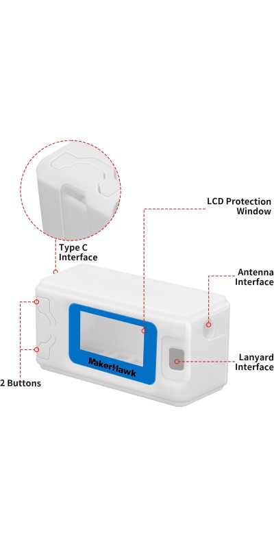 2 Pack ESP 32 Lo Ra V3 Development Board + 1100mAh Battery + Protect Case Set - with 915MHz Antenna and SX 1262 Surport WiFi Blue Tooth Lo Ra V3 Devices for Meshtastic Ar duino LoRawan IOT
