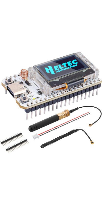 ESP32 LoRa V3 SX1262 Development Board with 0.96 inch OLED Display 240MHz CP2102 863-928 MHz Antenna for Ar duino Meshtastic LoRawan IOT (Upgraded Antenna)