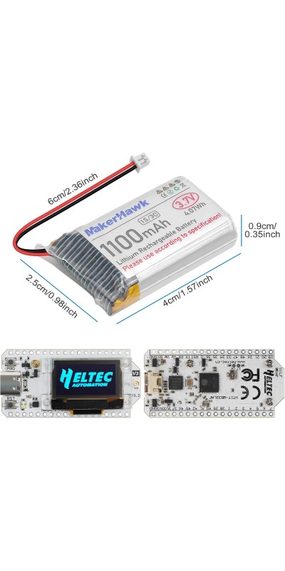 ESP32 LoRa V3 SX1262 Development Board with 0.96 inch OLED Display 240MHz CP2102 863-928 MHz Antenna for Ar duino Meshtastic LoRawan IOT (Upgraded Antenna)