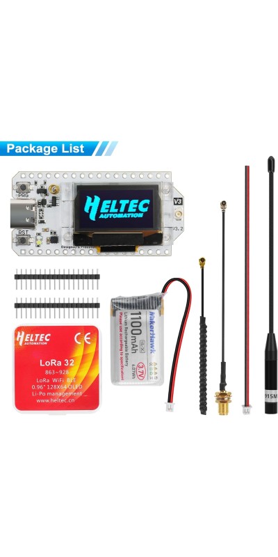 ESP32 LoRa V3 SX1262 Development Board with 0.96 inch OLED Display 240MHz CP2102 863-928 MHz Antenna for Ar duino Meshtastic LoRawan IOT (Upgraded Antenna)