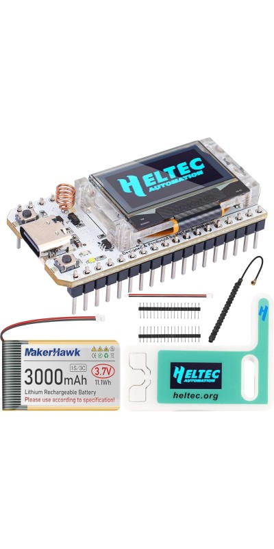 ESP32 LoRa V3 SX1262 Development Board with 0.96 inch OLED Display 240MHz CP2102 863-928 MHz Antenna for Ar duino Meshtastic LoRawan IOT (Upgraded Antenna)