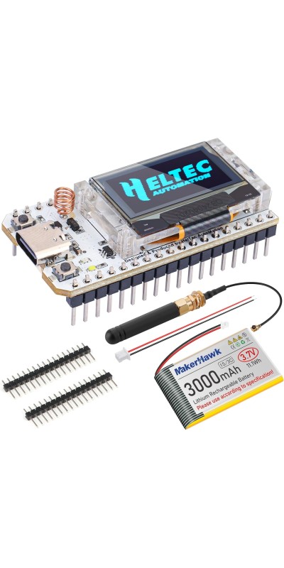 ESP32 LoRa V3 SX1262 Development Board with 0.96 inch OLED Display 240MHz CP2102 863-928 MHz Antenna for Ar duino Meshtastic LoRawan IOT (Upgraded Antenna)