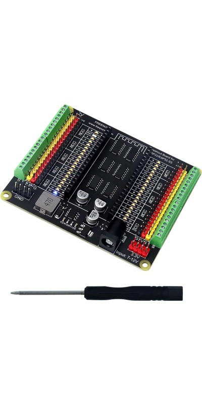 Breakout Board for ESP32 / ESP32-S3 WROVER WROOM, Terminal Block Shield HAT with Pin Header, 5V 3.3V Power Outputs, GPIO Status LED