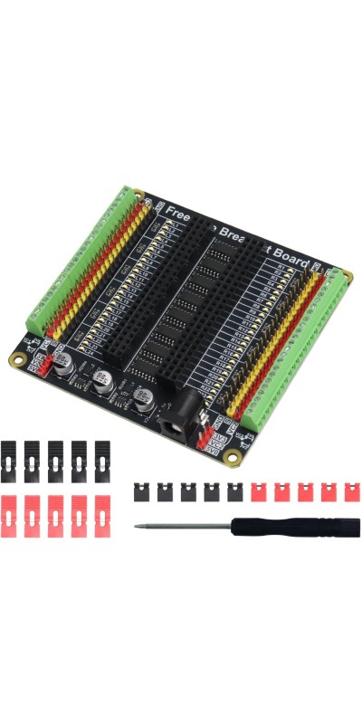 Breakout Board for ESP32 / ESP32-S3 WROVER WROOM, Terminal Block Shield HAT with Pin Header, 5V 3.3V Power Outputs, GPIO Status LED