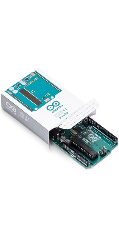 Uno REV3 [A000066] – ATmega328P Microcontroller, 16MHz, 14 Digital I/O Pins, 6 Analog Inputs, 32KB Flash, USB Connectivity, Compatible with Arduino IDE for DIY Projects and Prototyping