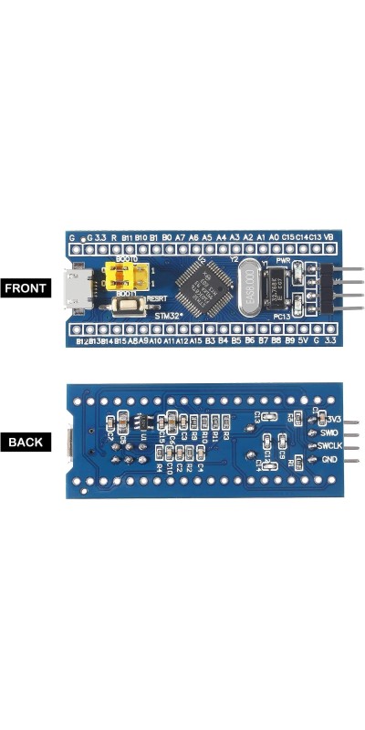 2PCS STM32F103C8T6 ARM STM32 Minimum System Development Board STM32F103C8T6 Core Learning Board + 1PCS ST-Link V2 Emulator Downloader Programmer, Random Color