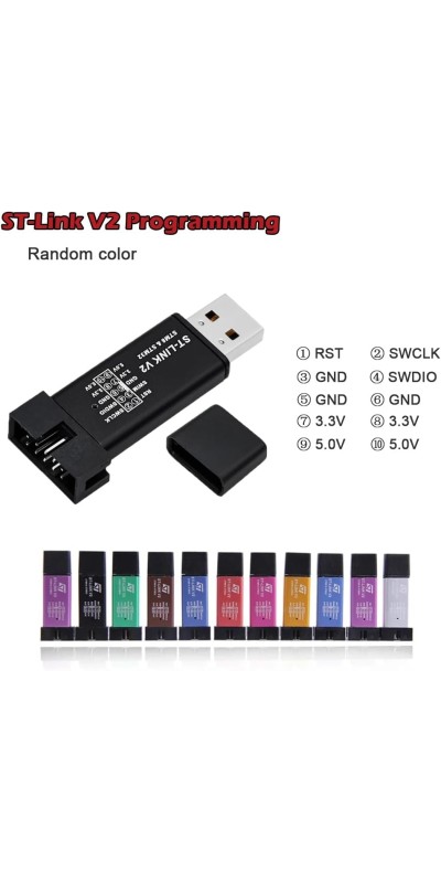 2PCS STM32F103C8T6 ARM STM32 Minimum System Development Board STM32F103C8T6 Core Learning Board + 1PCS ST-Link V2 Emulator Downloader Programmer, Random Color