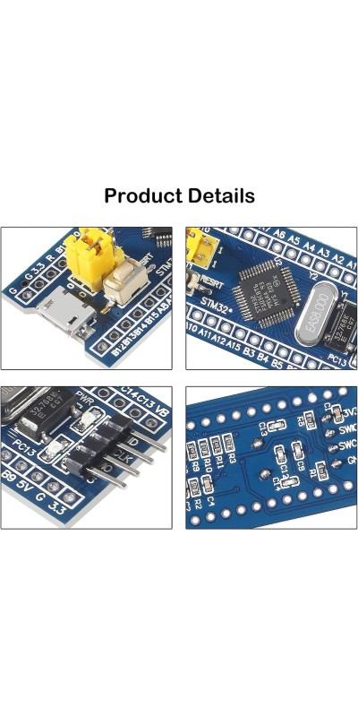2PCS STM32F103C8T6 ARM STM32 Minimum System Development Board STM32F103C8T6 Core Learning Board + 1PCS ST-Link V2 Emulator Downloader Programmer, Random Color