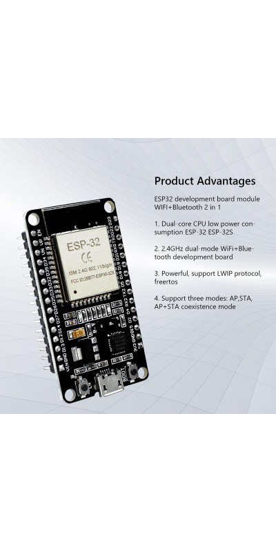 2Pcs ESP32-CAM Wireless WiFi+Bluetooth Development Board with OV2640 Camera Module Compatible with Arduino