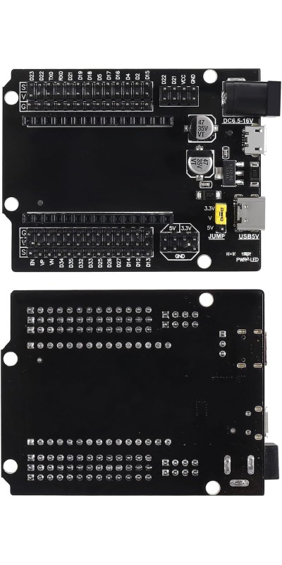 3 Set ESP32 ESP-32S WiFi Development Board NodeMCU ESP-WROOM-32 Microcontroller with ESP32 GPIO Breakout Board 30Pin Type-C Micro USB Dual Interface ESP32 Shield 30P Expansion Board