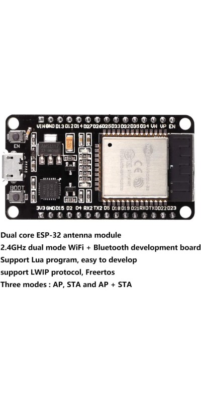 3 Set ESP32 ESP-32S WiFi Development Board NodeMCU ESP-WROOM-32 Microcontroller with ESP32 GPIO Breakout Board 30Pin Type-C Micro USB Dual Interface ESP32 Shield 30P Expansion Board