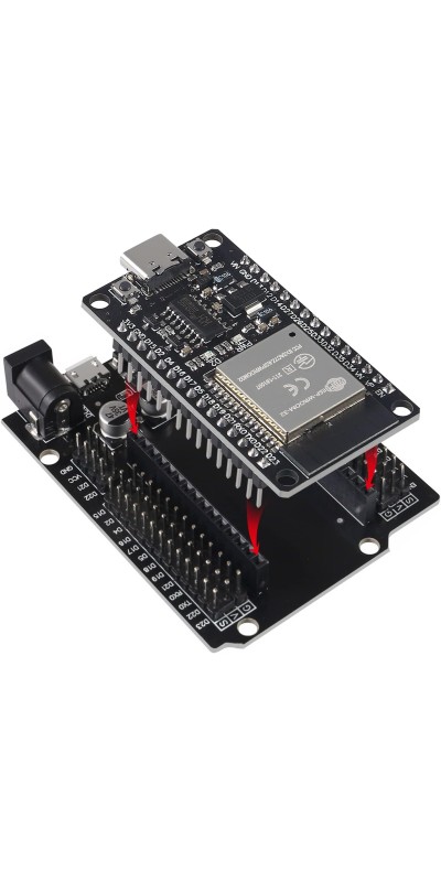 3 Set ESP32 ESP-32S WiFi Development Board NodeMCU ESP-WROOM-32 Microcontroller with ESP32 GPIO Breakout Board 30Pin Type-C Micro USB Dual Interface ESP32 Shield 30P Expansion Board