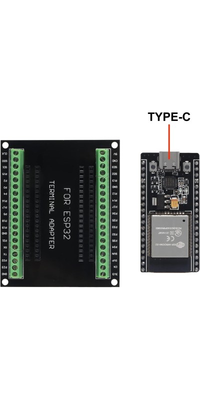 3 Set ESP32 ESP-32S WiFi Development Board NodeMCU ESP-WROOM-32 Microcontroller with ESP32 GPIO Breakout Board 30Pin Type-C Micro USB Dual Interface ESP32 Shield 30P Expansion Board
