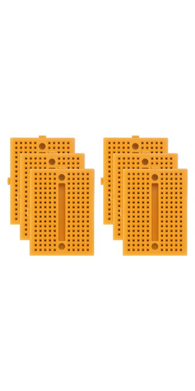 6pcs Mini Breadboard, Solderless Breadboard Small Breadboard 170 Tie Points Prototype PCB Bread Board Electronics Kit Self Adhesive Plates, SYB-170, Yellow