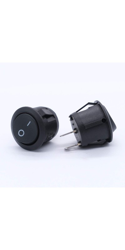 5pcs Snap-in AC110/120V Lighted Round Rocker Switch Illuminated Boat Toggle Power Switch Red Light SPST ON-Off 3 Pin AC 250V 6A 125V 10A, Use for Household Appliances MXU1-5-101NR