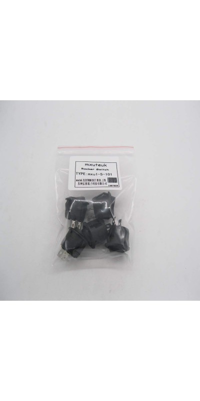 5pcs Snap-in AC110/120V Lighted Round Rocker Switch Illuminated Boat Toggle Power Switch Red Light SPST ON-Off 3 Pin AC 250V 6A 125V 10A, Use for Household Appliances MXU1-5-101NR