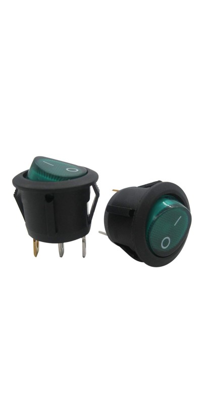 5pcs Snap-in AC110/120V Lighted Round Rocker Switch Illuminated Boat Toggle Power Switch Red Light SPST ON-Off 3 Pin AC 250V 6A 125V 10A, Use for Household Appliances MXU1-5-101NR