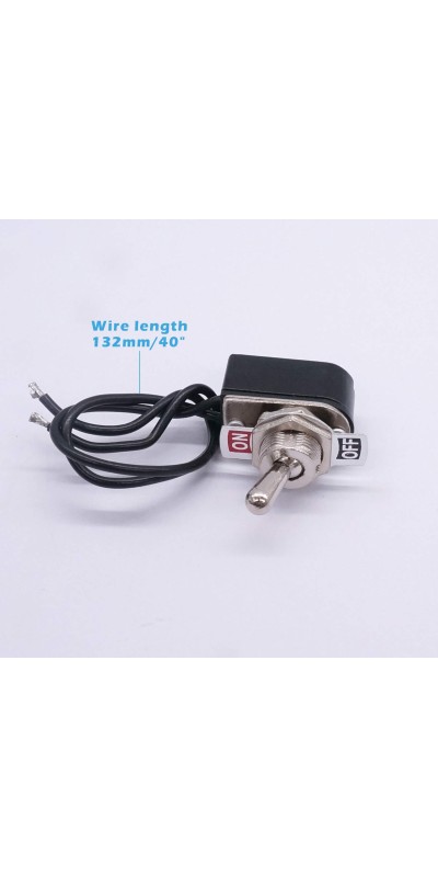 2pcs Toggle Switch SPST 2 Position Latching ON/Off 6A AC 125V /10A DC 12V Toggle switches Incidental 5.2 inch Connect Wire Rocker Arm Switch KNS-1