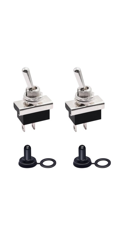 2pcs Toggle Switch SPST 2 Position Latching ON/Off 6A AC 125V /10A DC 12V Toggle switches Incidental 5.2 inch Connect Wire Rocker Arm Switch KNS-1