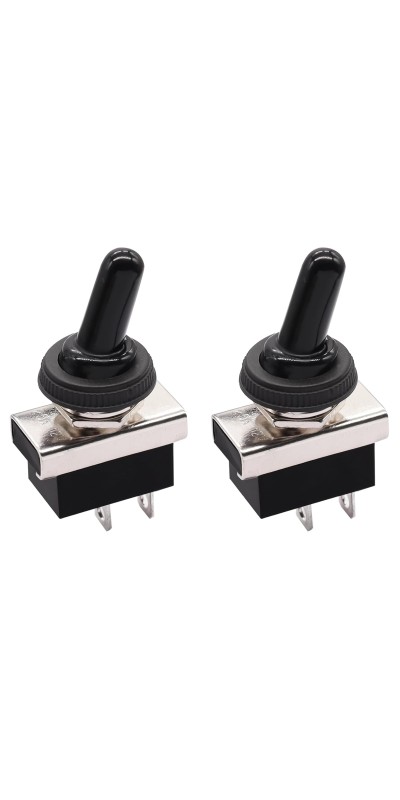 2pcs Toggle Switch SPST 2 Position Latching ON/Off 6A AC 125V /10A DC 12V Toggle switches Incidental 5.2 inch Connect Wire Rocker Arm Switch KNS-1