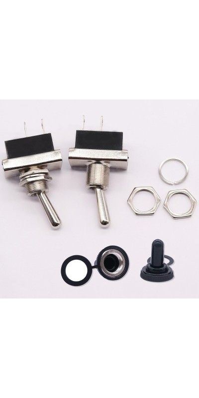 2pcs Toggle Switch SPST 2 Position Latching ON/Off 6A AC 125V /10A DC 12V Toggle switches Incidental 5.2 inch Connect Wire Rocker Arm Switch KNS-1