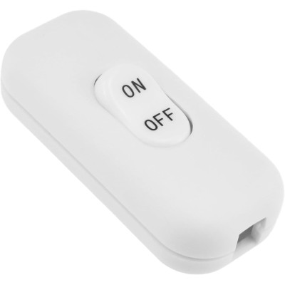 ET Inline Cord Switch, AC 250V 6A On/Off Lamp Cord Button Appliance Control Rocker Switch Replacement for Appliance or Bedroom Table Lamp Desk LED Lights, White
