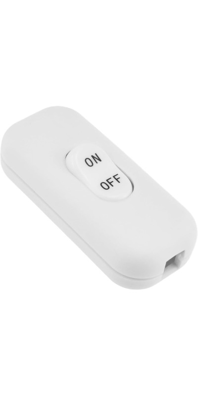 ET Inline Cord Switch, AC 250V 6A On/Off Lamp Cord Button Appliance Control Rocker Switch Replacement for Appliance or Bedroom Table Lamp Desk LED Lights, White