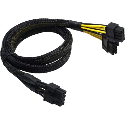 CPU 8 Pin Male to Dual 8 Pin(6+2) Male PCIe Power Adapter Cable for Dell PowerEdge T620 T630 T640 and NVIDIA Tesla GPU 21-inch(53cm)