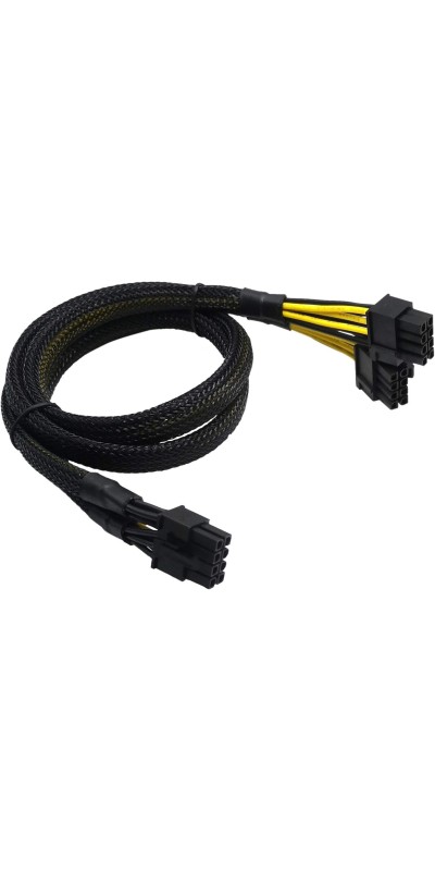 CPU 8 Pin Male to Dual 8 Pin(6+2) Male PCIe Power Adapter Cable for Dell PowerEdge T620 T630 T640 and NVIDIA Tesla GPU 21-inch(53cm)