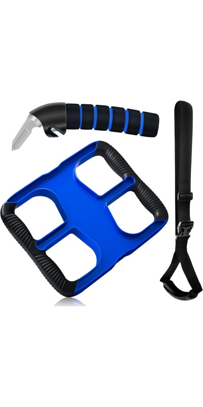 3pc Elderly Mobility Independence Assist Kit: Portable Lift Standing Aid, Car Door Assist Handle for Elderly & Adjustable Handrail Strap for Seniors, Disabled, Handicap & Pregnant to Convenient Travel