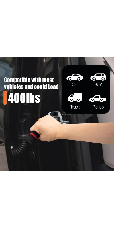3pc Elderly Mobility Independence Assist Kit: Portable Lift Standing Aid, Car Door Assist Handle for Elderly & Adjustable Handrail Strap for Seniors, Disabled, Handicap & Pregnant to Convenient Travel