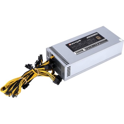 2000W Mining Power Supply PSU, ABSKY Mining Rig PSU ATX PC Power Supply for 8 GPU ETH Rig Ethereum Miner, Mining Machine Power Supply with Adapter Cable