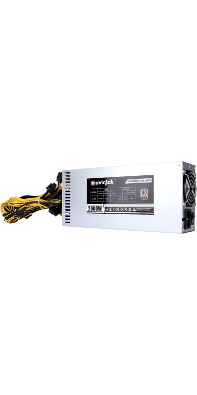2000W Mining Power Supply PSU, ABSKY Mining Rig PSU ATX PC Power Supply for 8 GPU ETH Rig Ethereum Miner, Mining Machine Power Supply with Adapter Cable