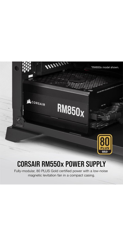 RM1000x Fully Modular Low-Noise ATX Power Supply – ATX 3.1 Compliant – PCIe 5.1 Support – Cybenetics Gold Efficiency – Native 12V-2x6 Connector – Black