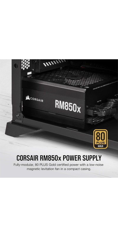 RM1000x Fully Modular Low-Noise ATX Power Supply – ATX 3.1 Compliant – PCIe 5.1 Support – Cybenetics Gold Efficiency – Native 12V-2x6 Connector – Black