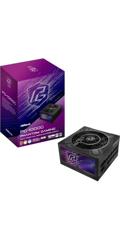 PG 1600G ATX 3.1 1600W Power Supply PCle5.1 10 Years Warranty Fully Modular Japanese Capacitor Phantom Gaming PG-1600G 80 Plus Gold Cybenetics Platinum 12V-2x6 Cables