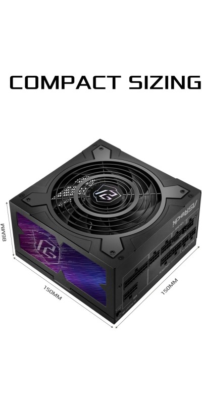 PG 1600G ATX 3.1 1600W Power Supply PCle5.1 10 Years Warranty Fully Modular Japanese Capacitor Phantom Gaming PG-1600G 80 Plus Gold Cybenetics Platinum 12V-2x6 Cables