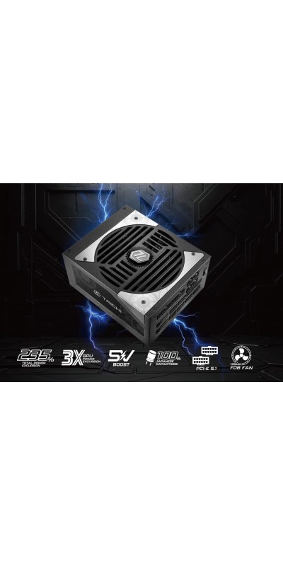 PG 1600G ATX 3.1 1600W Power Supply PCle5.1 10 Years Warranty Fully Modular Japanese Capacitor Phantom Gaming PG-1600G 80 Plus Gold Cybenetics Platinum 12V-2x6 Cables