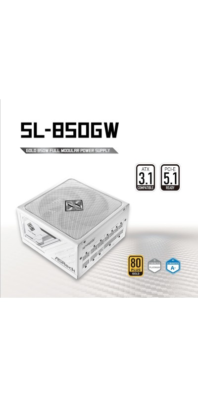 PG 1600G ATX 3.1 1600W Power Supply PCle5.1 10 Years Warranty Fully Modular Japanese Capacitor Phantom Gaming PG-1600G 80 Plus Gold Cybenetics Platinum 12V-2x6 Cables