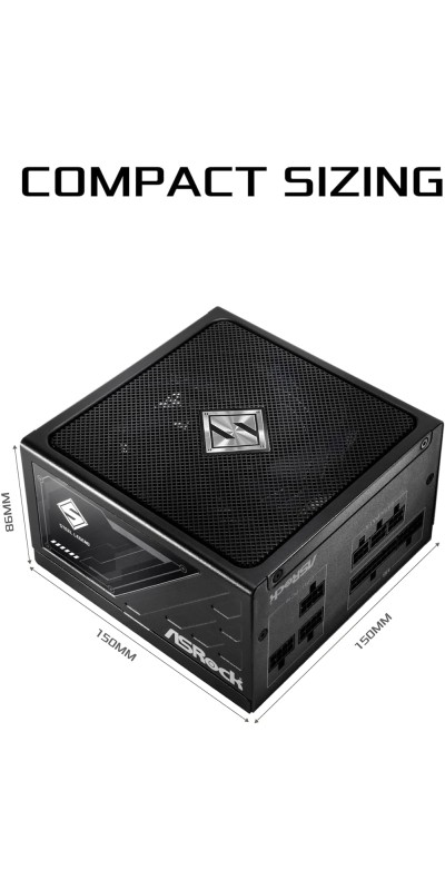 PG 1600G ATX 3.1 1600W Power Supply PCle5.1 10 Years Warranty Fully Modular Japanese Capacitor Phantom Gaming PG-1600G 80 Plus Gold Cybenetics Platinum 12V-2x6 Cables
