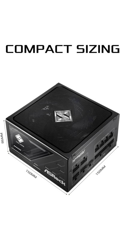 PG 1600G ATX 3.1 1600W Power Supply PCle5.1 10 Years Warranty Fully Modular Japanese Capacitor Phantom Gaming PG-1600G 80 Plus Gold Cybenetics Platinum 12V-2x6 Cables