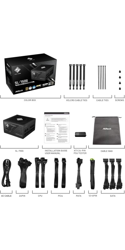 PG 1600G ATX 3.1 1600W Power Supply PCle5.1 10 Years Warranty Fully Modular Japanese Capacitor Phantom Gaming PG-1600G 80 Plus Gold Cybenetics Platinum 12V-2x6 Cables