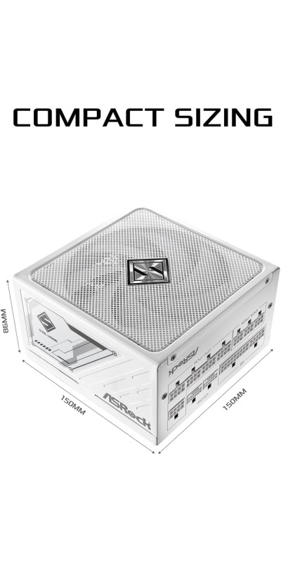 PG 1600G ATX 3.1 1600W Power Supply PCle5.1 10 Years Warranty Fully Modular Japanese Capacitor Phantom Gaming PG-1600G 80 Plus Gold Cybenetics Platinum 12V-2x6 Cables