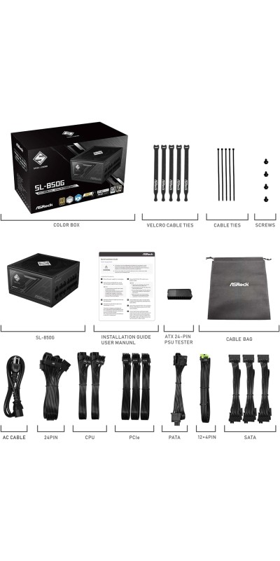 PG 1600G ATX 3.1 1600W Power Supply PCle5.1 10 Years Warranty Fully Modular Japanese Capacitor Phantom Gaming PG-1600G 80 Plus Gold Cybenetics Platinum 12V-2x6 Cables