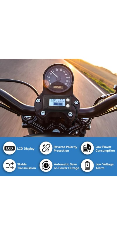 Waterproof Battery Monitor 12V 24V 36V 48V 72V Battery Meter 8-100V, Battery Capacity Tester LCD Display Color Screen Backlight, Fit for Car Golf Cart RV Marine