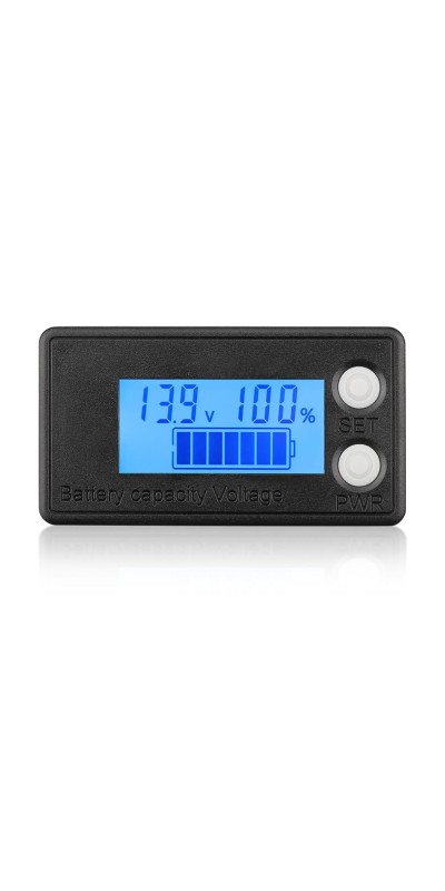 Waterproof Battery Monitor 12V 24V 36V 48V 72V Battery Meter 8-100V, Battery Capacity Tester LCD Display Color Screen Backlight, Fit for Car Golf Cart RV Marine