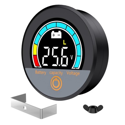 IP67 Waterproof Battery Monitor 12V 24V 36V 48V 60V 72V 84V with Backlight LCD and Low-Voltage Alarm use Lithium LiFePO4 Lead Acid Batteries for Car Motorcycle Golf Cart Battery Meter