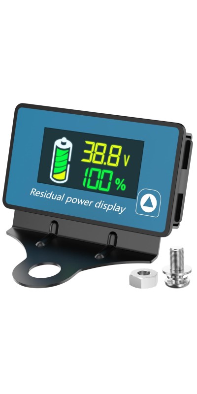 IP67 Waterproof Battery Monitor 12V 24V 36V 48V 60V 72V 84V with Backlight LCD and Low-Voltage Alarm use Lithium LiFePO4 Lead Acid Batteries for Car Motorcycle Golf Cart Battery Meter