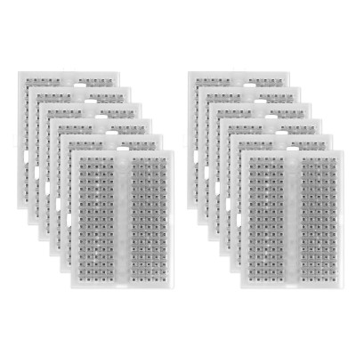 12pcs Mini Breadboard, Solderless Breadboard Small Breadboard 170 Tie Points Prototype PCB Bread Board Electronics Kit Self Adhesive Plates, SYB-170, Transparent